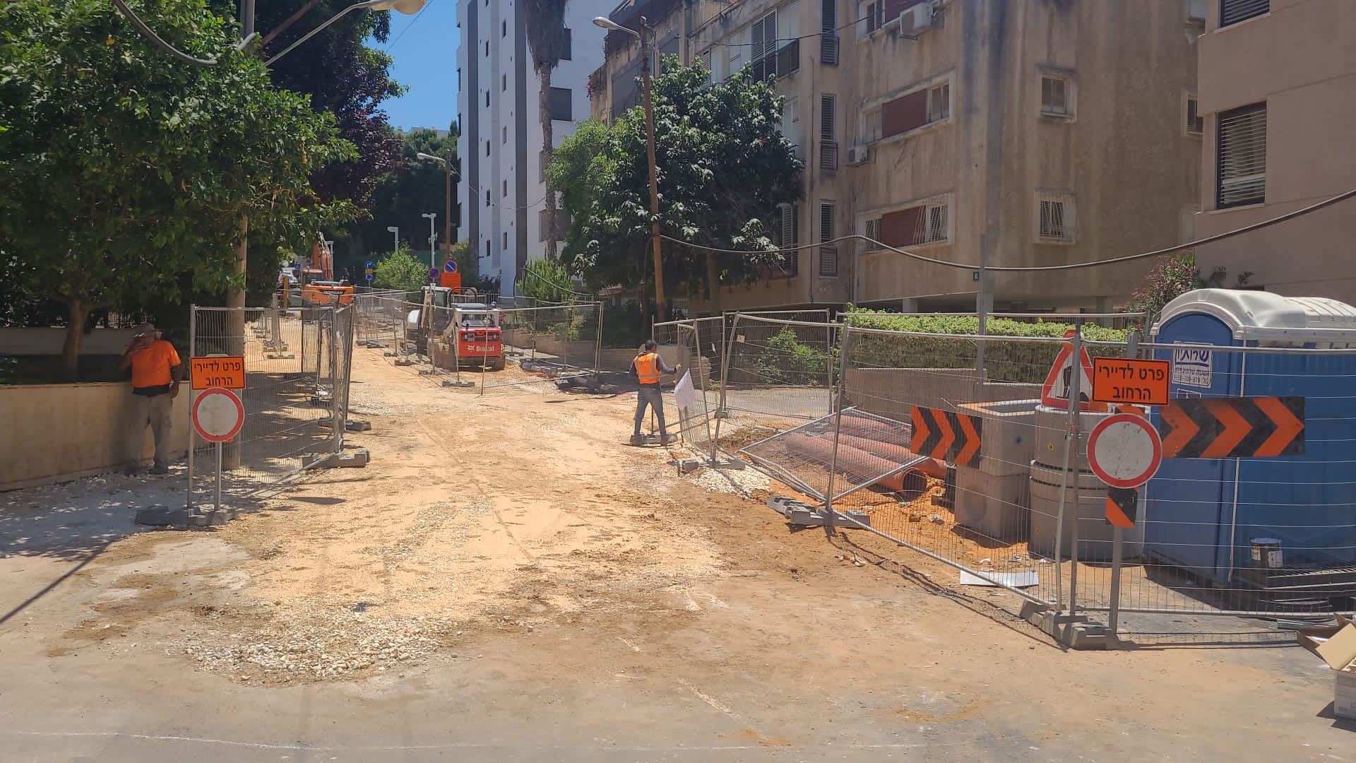 עבודות בכביש הרחוב השומר